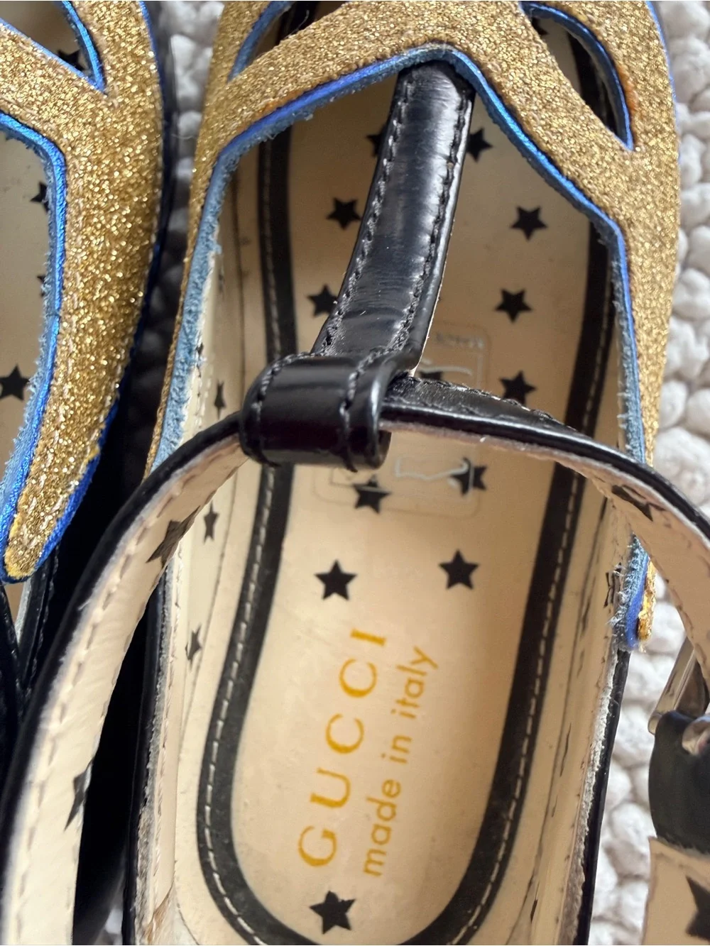 Gucci Kids Glitter Mary Jane Shoes - New - no box.